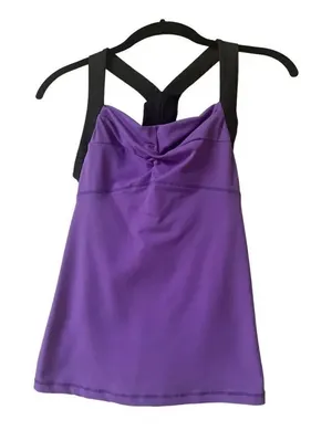 Lululemon tank top connected straps purple & gray sz S/M thumbnail 1