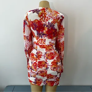 New Runaway The Label Acadia Dress Sz S / 4 Floral Ruched Long Sleeves Mini NWT thumbnail 8