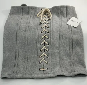 Forever 21 Heather Gray Lace-Up Skirt thumbnail 1