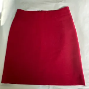 Hennes Colection red burgundy straight pencil skirt thumbnail 1