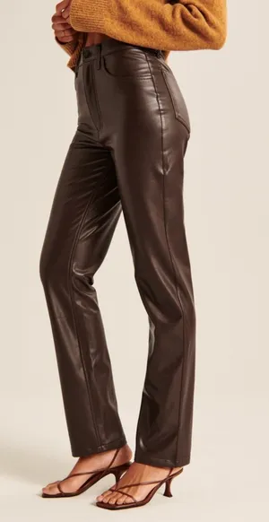 Abercrombie Curve Love Vegan Leather Pants thumbnail 1
