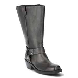 Time and Tru Womens Boots 7.5 Brown Knee Faux Leather High Harness Moto Riding thumbnail 2