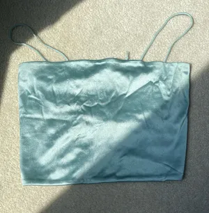 Silk light blue crop top thumbnail 1
