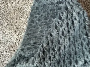 Dolls Kill Dark Gray Plush Off-Shoulder Mini Dress thumbnail 3