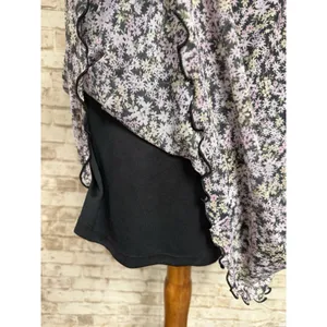 American Eagle Dress L Floral Slip Dress Pink Black‎ Spaghetti Strap Mini thumbnail 10