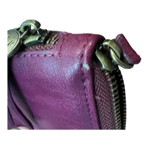 Joy Susan Chloe Purple vegan Leather Wristlet Clutch multi zip pockets wallet thumbnail 3