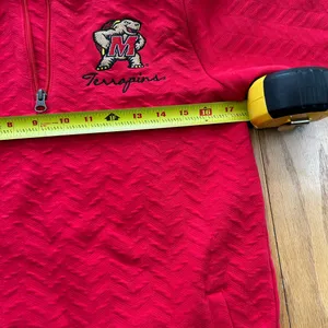 Champion Maryland Terrapins Women's Small 1/4 Zip 3/4 Sleeve Pullover Red‎ Knit thumbnail 8