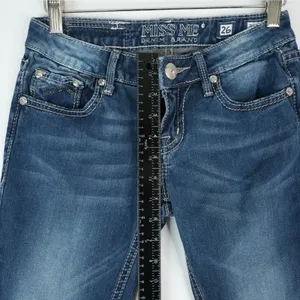 Miss Me Jegging Jeans Womens 26x30 JE1051GR Skinny Bling‎ Rhinestone Embroidered thumbnail 10