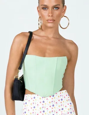 Princess Polly carlie corset top green thumbnail 1