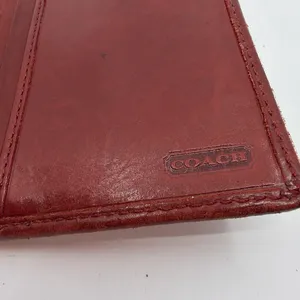 Coach Signature C Embossed Red Leather Wallet thumbnail 4