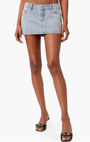 Edikted Existed Denim Chiara Skirt thumbnail 1