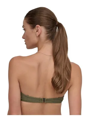 NWT DKNY Womens Textured Molded Balconette Bikini Swim Top DIMTS470 Moss Green M thumbnail 2