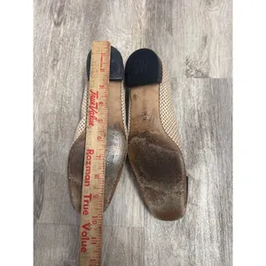 Stuart Weitzman Pan Nappa Chainolo flats Women Beige Black Gold Size‎ 8.5 thumbnail 5