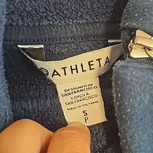 Athleta‎ -822 Cozy Karma Asymmetrical Blue Pullover Sweater Small thumbnail 4