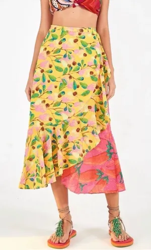 FARM Rio Garden Mix Wrap Skirt XS thumbnail 1