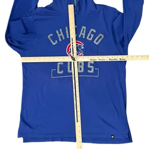 Chicago Cubs Blue Red ‘47 Brand MLB Baseball Lightweight Hoodie size L Unisex thumbnail 10