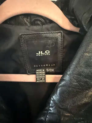 JLC New York Black Genuine Leather Belted Jacket Women’s Small Y2K thumbnail 5