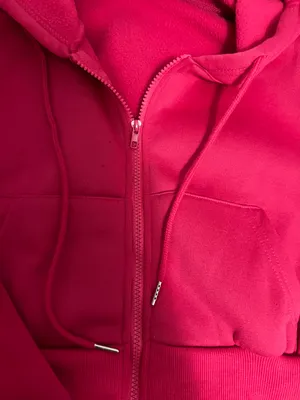 SheIn cropped pink zip up thumbnail 2