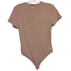NWT Popilush Short Sleeve Tummy Control Thong Bodysuit Crew Neck Brown XL thumbnail 4