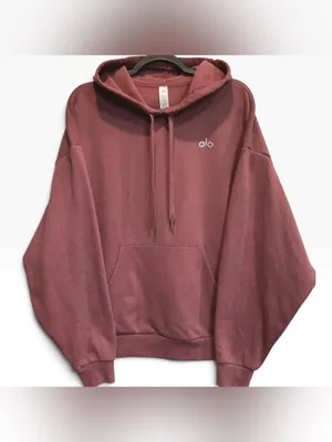 ALO Yoga Accolade Hoodie Burgundy Truffle Dusty Rose Pullover Sweatshirt M thumbnail 2