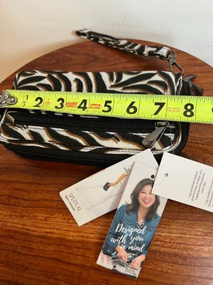 Lug Zebra Print Wristlet Wallet in Black, White & Brown thumbnail 5