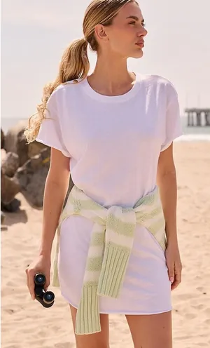 Anthropologie x Nation LTD Women's Dress Rowan T-Shirt Mini Cotton M‎ White Gold thumbnail 1