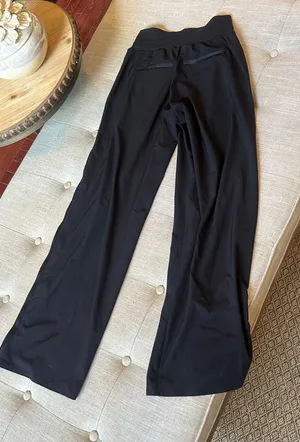 Athleta Black Nolita Wide Leg Satin Trim Size 0P thumbnail 1