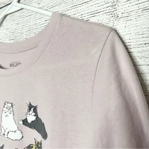 Mighty Fine Cats Short Sleeve T-Shirt - Light Pink Size Large thumbnail 3