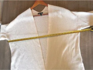 Eileen Fisher Organic Linen Cotton Ivory Knit Open Front Cardigan Women’s Large thumbnail 9