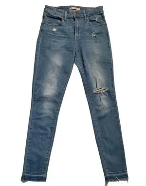 Levi’s 721 High Rise Distressed Skinny Jean Size 28x30 thumbnail 1