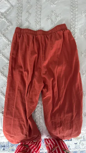 burnt orange boutique linen pants thumbnail 2