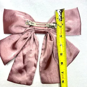 Women’s Dusty Pink Oversized Silky Soft Satin Elegant Hair Bow clip Coquette Y2K thumbnail 6