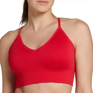 Dick's Sporting Goods Red Ribbed Lightly Padded Strappy Back Sports Bra thumbnail 1