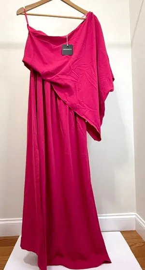 Dressmecb One‑Shoulder Maxi Dress SzXL NWT thumbnail 1