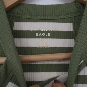 American Eagle Tank Top Womens S Striped Green Ribbed Knit Cropped Excellent thumbnail 3
