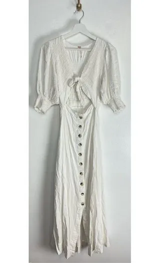 FREE PEOPLE String of Hearts Cutout Maxi Dress in White Size X-Small thumbnail 6