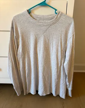 Aerie Long Sleeve Henley Top Grey thumbnail 1