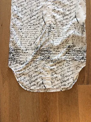 unique long straight newspaper dress black and white used thumbnail 3