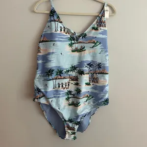 Aerie V One Piece Swimsuit Sunfade Teal NWT thumbnail 4