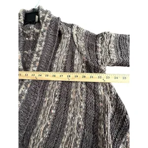 Free People Runaway Love‎ Crochet Chunky Knit Small Brown Cardigan Sweater #HR-6 thumbnail 7