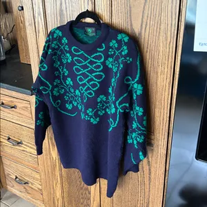 Vintage Emerald‎ Isle Shamrock Sweater Made in Ireland Medium thumbnail 2