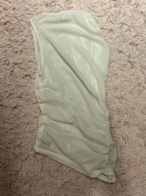 Abercrombie and fitch cinched white mesh dress thumbnail 1