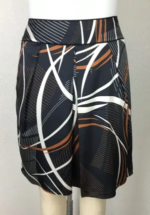 Calvin Klein Womens Skirt Sz 6 Silky Satin Pleated Knee Length Packets Black. thumbnail 1