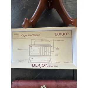 Vintage Buxton Brown Leather Organizer Clutch Wallet Checkbook Kiss Lock 25936-C thumbnail 6
