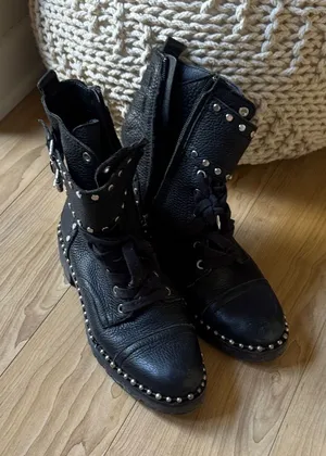 Sam Edelman Black Studded Combat Boots thumbnail 1