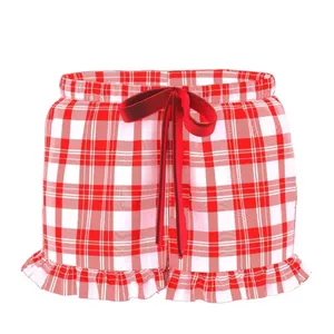 PINK VICTORIA’S SECRET Flannel Pajama Shorts Red Pink Silver Plaid Ruffle L thumbnail 14