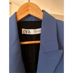 Zara Blue Blazer Women Extra Small Size thumbnail 2