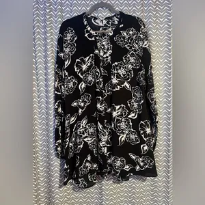 Free People | Swing Out Of It Black Floral Tunic Dress, size M thumbnail 3