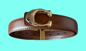 Brown Belt with Gold 'C' Buckle Accent. Very durable & well made. Size- 97cm thumbnail 1
