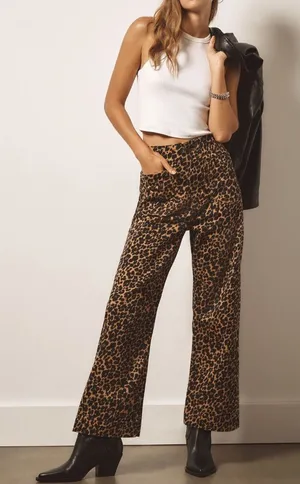 Anthropologie Maeve The Colette High-Rise Wide-Leg Leopard Pants 32 thumbnail 1